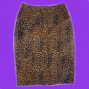 Vintage Leather Cheetah Print Skirt